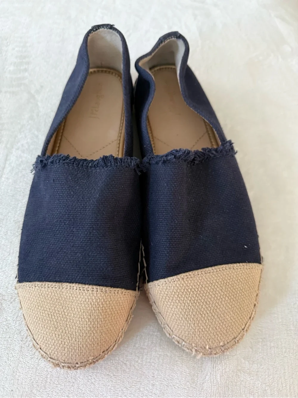 J McLaughlin Womens Redding Solid Canvas Espadrilles 6.5 Flats Blue/Tan Cloth